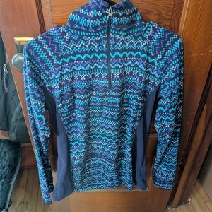 Columbia Blue and Purple Patterned Women's Top